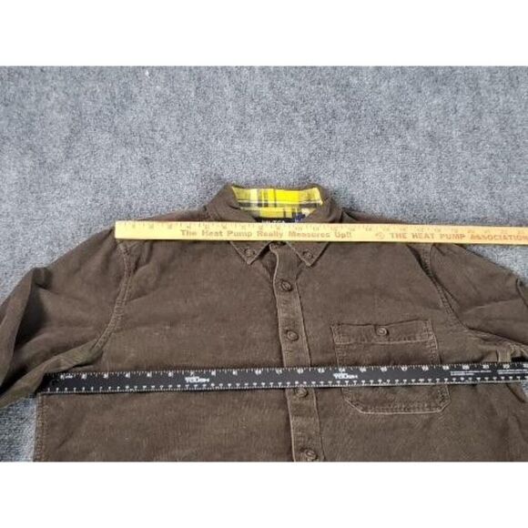 Vintage Nautica Corduroy Button Up Shirt Men Sz L Chocolate Casual Workwear - Picture 4 of 7